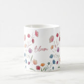 Bloom Floral Soft Pastel Botanical Inspirational  コーヒーマグカップ (中央)