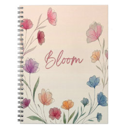 Bloom Floral Soft Pastel Inspirational  ノートブック