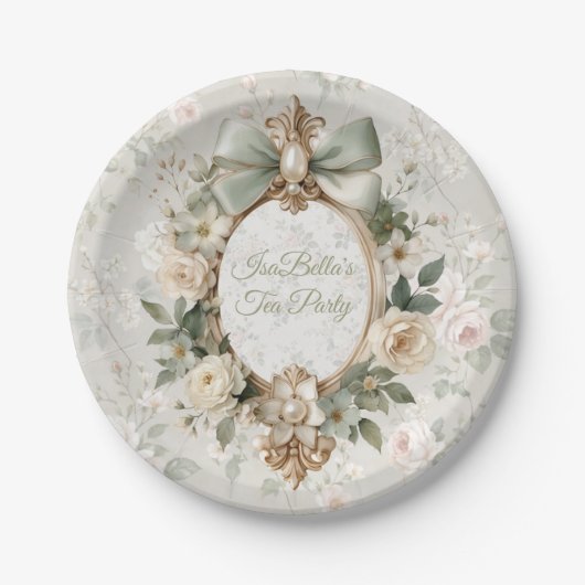 Bloom Floral Tea Party Paper Plates ペーパープレート (正面)