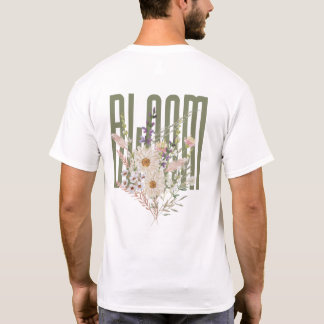 Bloom Floral Typography Cottagecore Aesthetic  Tシャツ