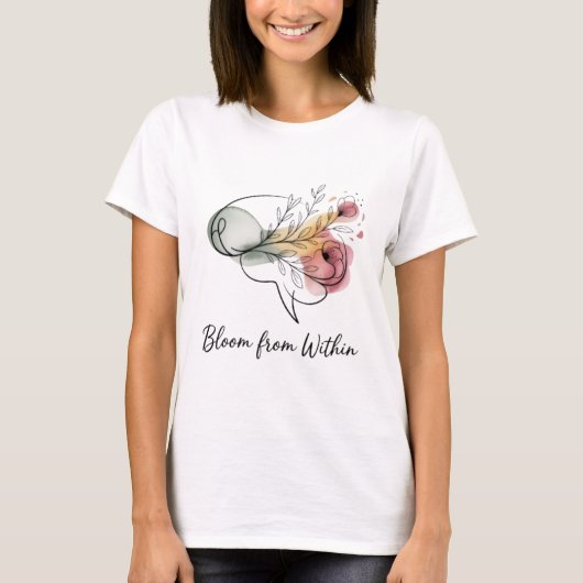 Bloom From Within – Women’s Inspirational Floral  Tシャツ (正面)