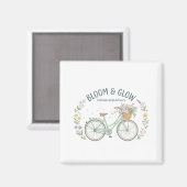 Bloom & Glow ビンテージ フラワー 自転車 スプリング エシカル マグネット (正面/裏面)