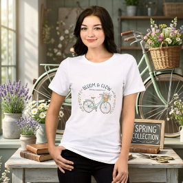 Bloom & Glow ビンテージ フラワー 自転車 スプリング エスニック トライブレンドTシャツ