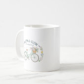 Bloom & Glow ビンテージ フラワー 自転車 春 アート コーヒーマグカップ (正面左)