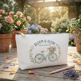 Bloom & Glow Vintage Floral Bicycle Spring Aesthet アクセサリーポーチ