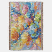 Bloom in Motion: Woven Joy スローブランケット (正面縦)