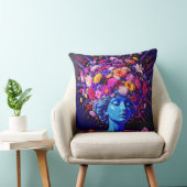 "Bloom of Eternity" – A Colourful Surreal Portrait クッション (椅子)