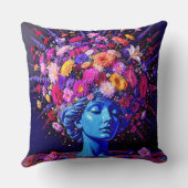 "Bloom of Eternity" – A Colourful Surreal Portrait クッション (裏面)