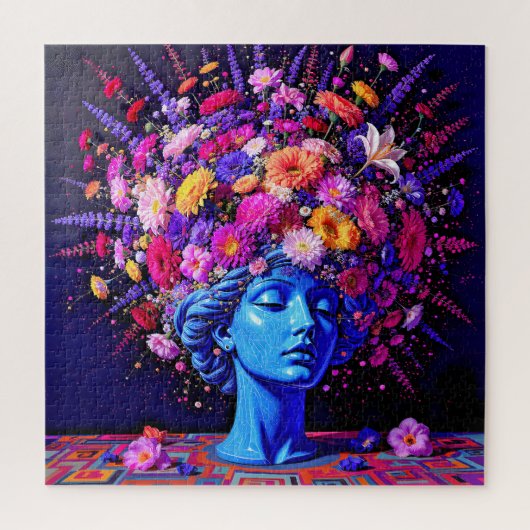 "Bloom of Eternity" – A Colourful Surreal Portrait ジグソーパズル (縦)