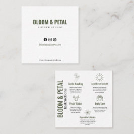 Bloom & Petal グリーン フローラル ビジネスカード