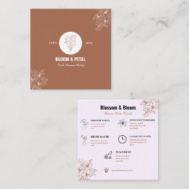 Bloom & Petal 田舎風フラワーショップカード スクエア名刺
