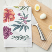 Bloom Pop – Colorful Floral キッチンタオル (四つ折り)