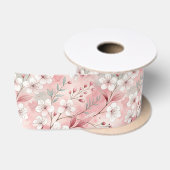 Bloom Sakura Pink Burgundy サテンリボン (リール)