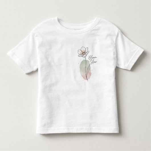 Bloom Slow Minimalist Floral Art トドラーTシャツ (正面)