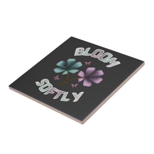 Bloom Softly スプリングフラワーデザイン パステルコテージコア タイル (側面)