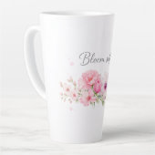 Bloom Softly – パステル水彩フラワー カフェラテマグ (左アングル)