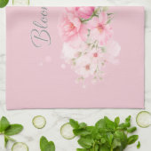 Bloom Softly – パステル水彩フラワー キッチンタオル (折り畳み)