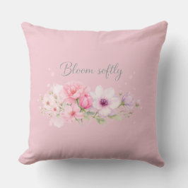 Bloom Softly – パステル水彩フラワー クッション