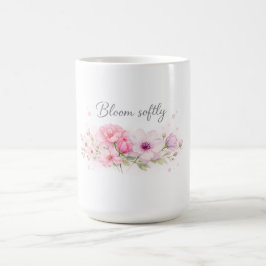 Bloom Softly – パステル水彩フラワー コーヒーマグカップ
