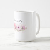 Bloom Softly – パステル水彩フラワー コーヒーマグカップ (正面右)