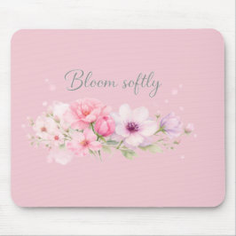 Bloom Softly – パステル水彩フラワー マウスパッド