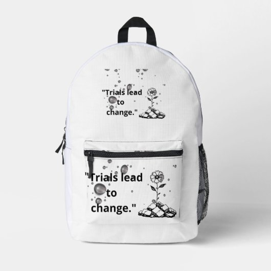 Bloom Through Trials – Strength from the Cracks プリントバックパック (正面)