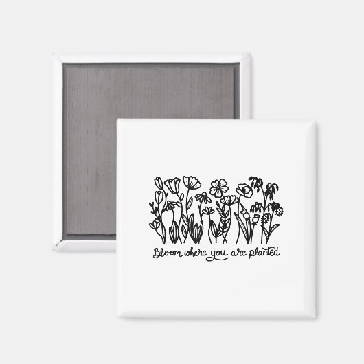 Bloom Where You Are Planted, Botanical, Insrationa マグネット (正面/裏面)