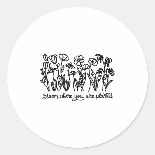 Bloom Where You Are Planted, Botanical, Insrationa ラウンドシール (正面)