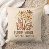 Bloom Where You Are Planted Decorative Pillow クッション (ブランケット)