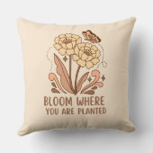 Bloom Where You Are Planted Decorative Pillow クッション (裏面)