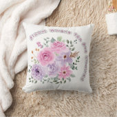 Bloom Where You Are Planted Floral Motivational Qu クッション (ブランケット)