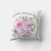 Bloom Where You Are Planted Floral Motivational Qu クッション (裏面)