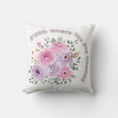 Bloom Where You Are Planted Floral Motivational Qu クッション (正面)