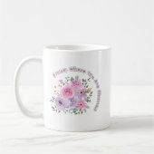 Bloom Where You Are Planted Floral Motivational Qu コーヒーマグカップ (左)