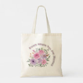 Bloom Where You Are Planted Floral Motivational Qu トートバッグ (裏面)