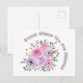 Bloom Where You Are Planted Floral Motivational Qu ポストカード (正面/裏面)