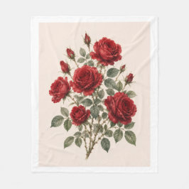 Bloom Where You Are Planted | Vintage Rose Botanic フリースブランケット