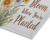 "Bloom Where You're Planted" Glass Cutting Board カッティングボード (角)