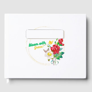 Bloom with Grace フラワーゲストブック - エレガントなイベント ゲストブック