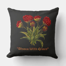Bloom With Grace フラワー | 上品な植物の引用 クッション