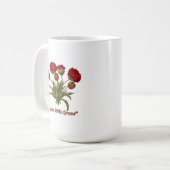 Bloom With Grace フラワー | 上品な植物の引用 コーヒーマグカップ (正面左)