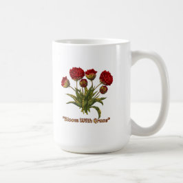Bloom With Grace フラワー | 上品な植物の引用 コーヒーマグカップ