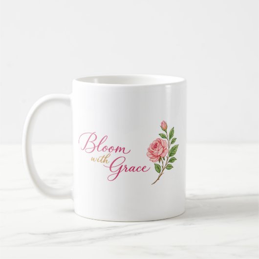 Bloom with Grace cup with a rose" 🌸 コーヒーマグカップ (左)