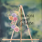 Bloom with Grace Elegant Floral Woman Silhouette アクリルサイン (ニュートラル)