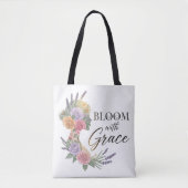 Bloom with Grace Elegant Floral Woman Silhouette トートバッグ (正面)