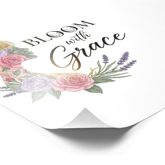 Bloom with Grace Elegant Floral Woman Silhouette フォトプリント (角)