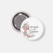 Bloom with Grace Elegant Floral Woman Silhouette マグネット (正面/裏面)