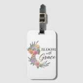 Bloom with Grace Elegant Floral Woman Silhouette ラゲッジタグ (正面縦)