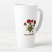 Bloom With Grace Floral | Elegant Botanical Quote カフェラテマグ (右アングル)