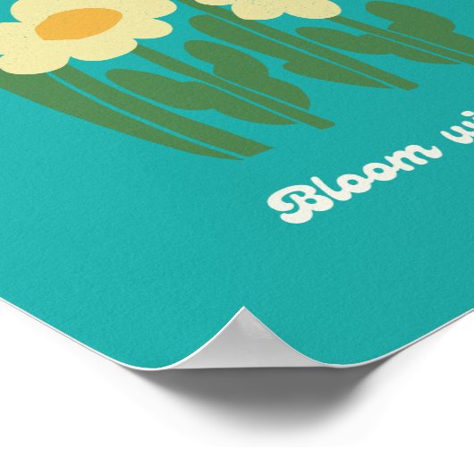 Bloom With Grace Retro Daisy Wall Art ポスター (角)